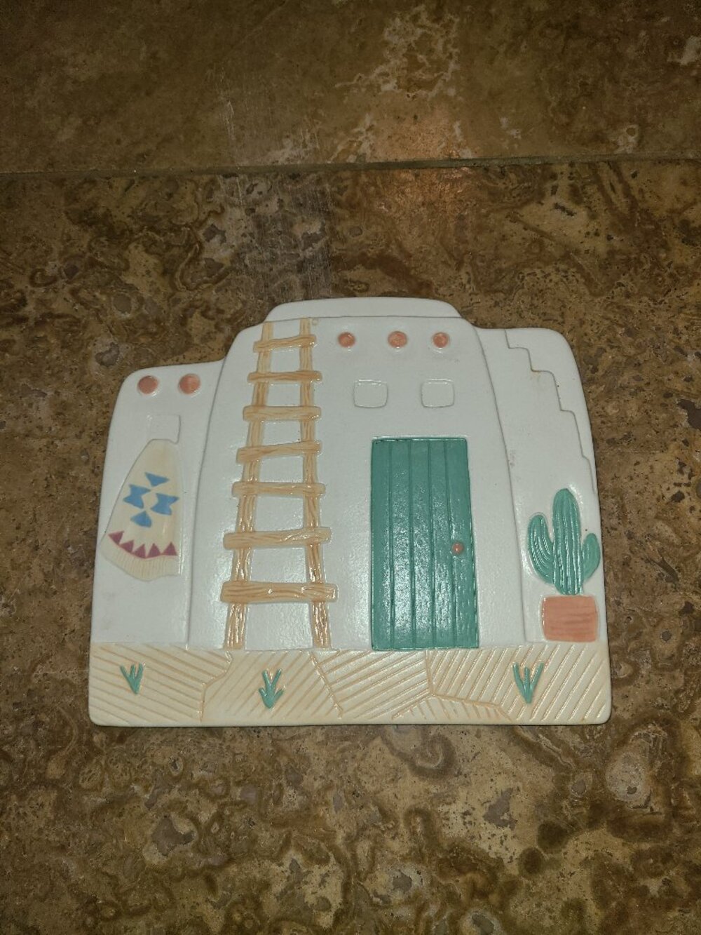 Vtg Treasure Craft TAOS Southwest Pueblo Adobe House Trivet Wall Hanging Pottery